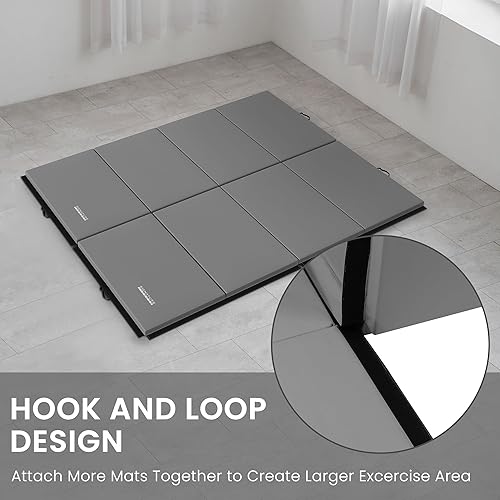 Miniatura 4 de BalanceFrom Alfombrillas plegables para ejercicios aeróbicos multiusos de 4 x 10 x 2 pulgadas extra gruesas de alta densidad antidesgarros gimnasio