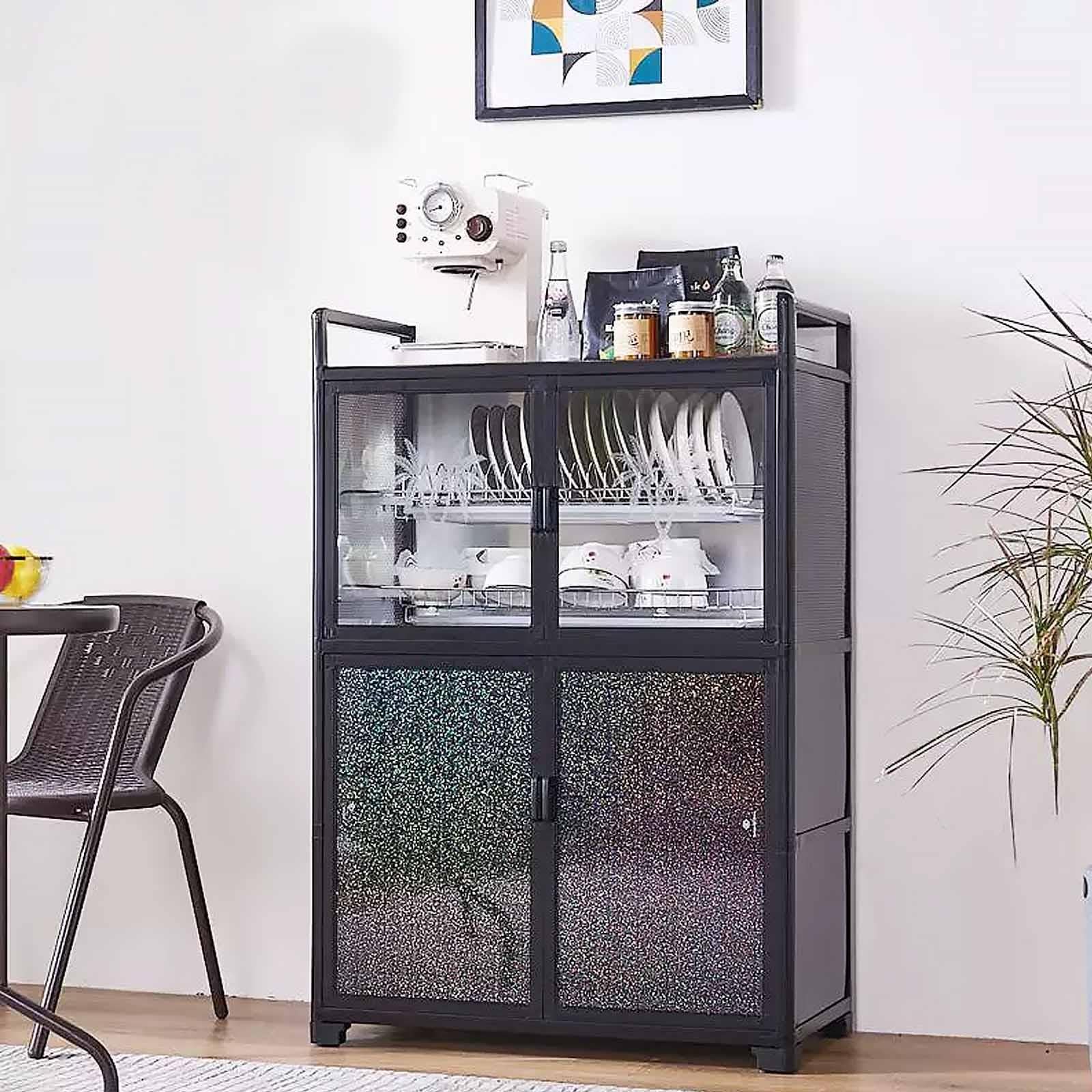 Szafka Kuchenna z Aluminium z Magnetycznymi Drzwiami i Kółkami