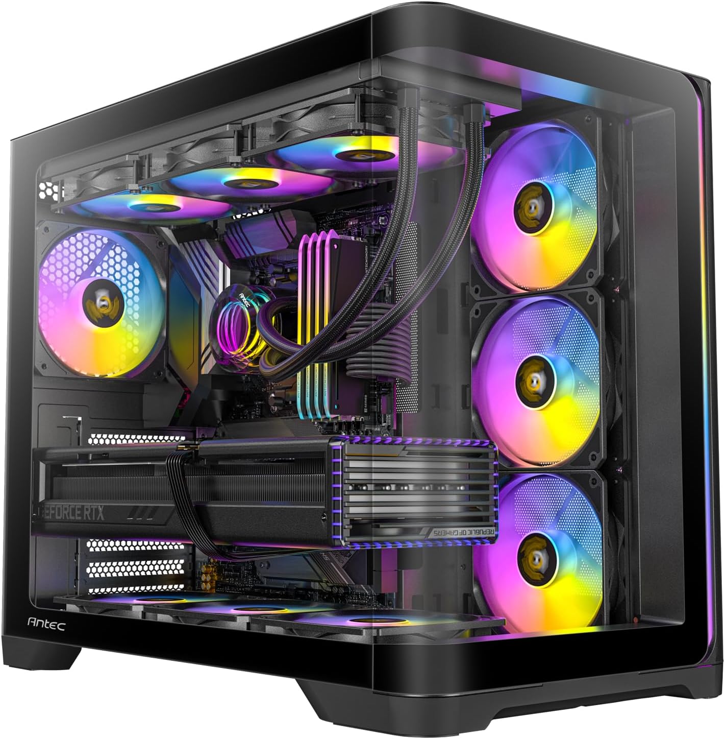 Antec C5 Curve ARGB ATX Mid Tower Gaming Case - Black - 3 ARGB Fans: image 1 of 8