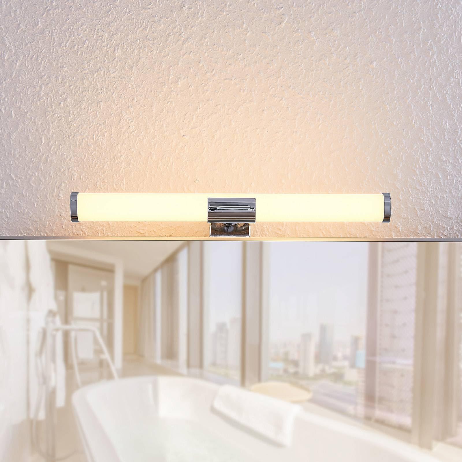 Lindby LED Lámpara de pared Naili (Moderno) en Plateado hecho Plástico e.o. para Cuarto baño (1 llama, lámparas, aplique