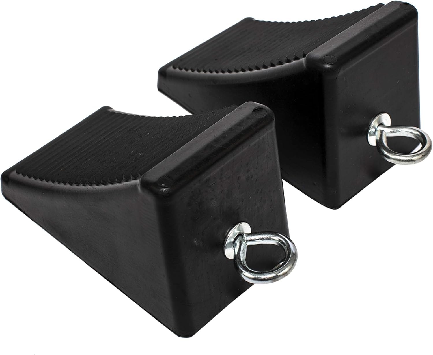 MaxxHaul 50011 Rubber Wheel Chock with Eyelet (6-1/2" x 3-3/4" x 4"), 2 Pack : Automotive