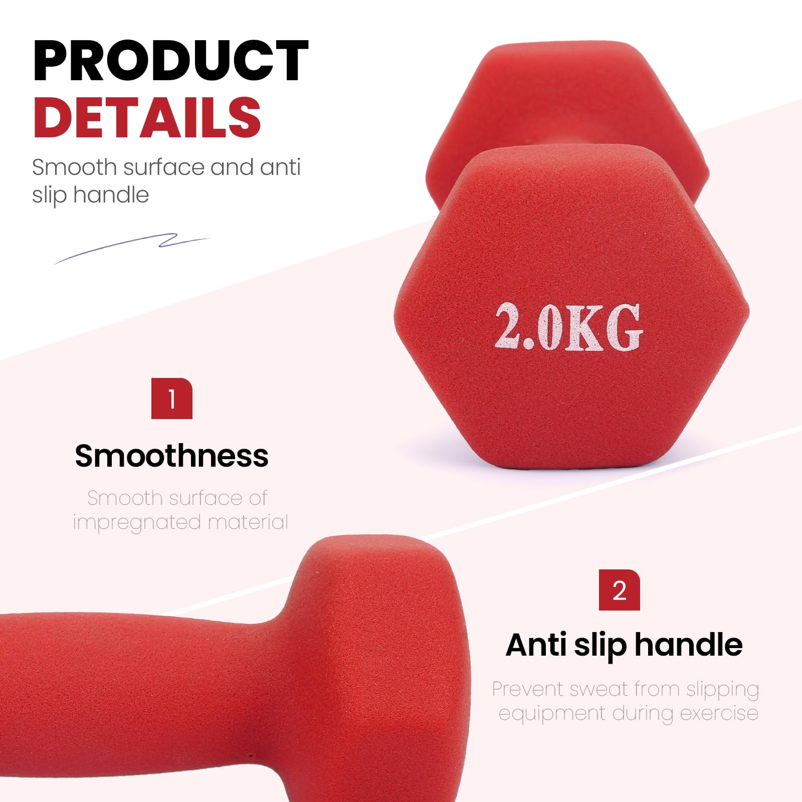Hantle 1–5KG – Zestaw Hantli do Ćwiczeń, Hantle Fitness do Treningu w Domu