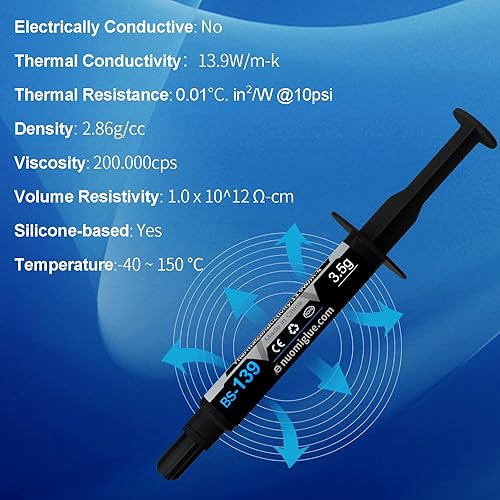 Miniatura 2 de BSFF Pasta térmica, 0.12 oz con kit de herramientas de pasta de CPU, disipador térmico de pasta de compuesto térmico para ICprocesadorCPUtodos los