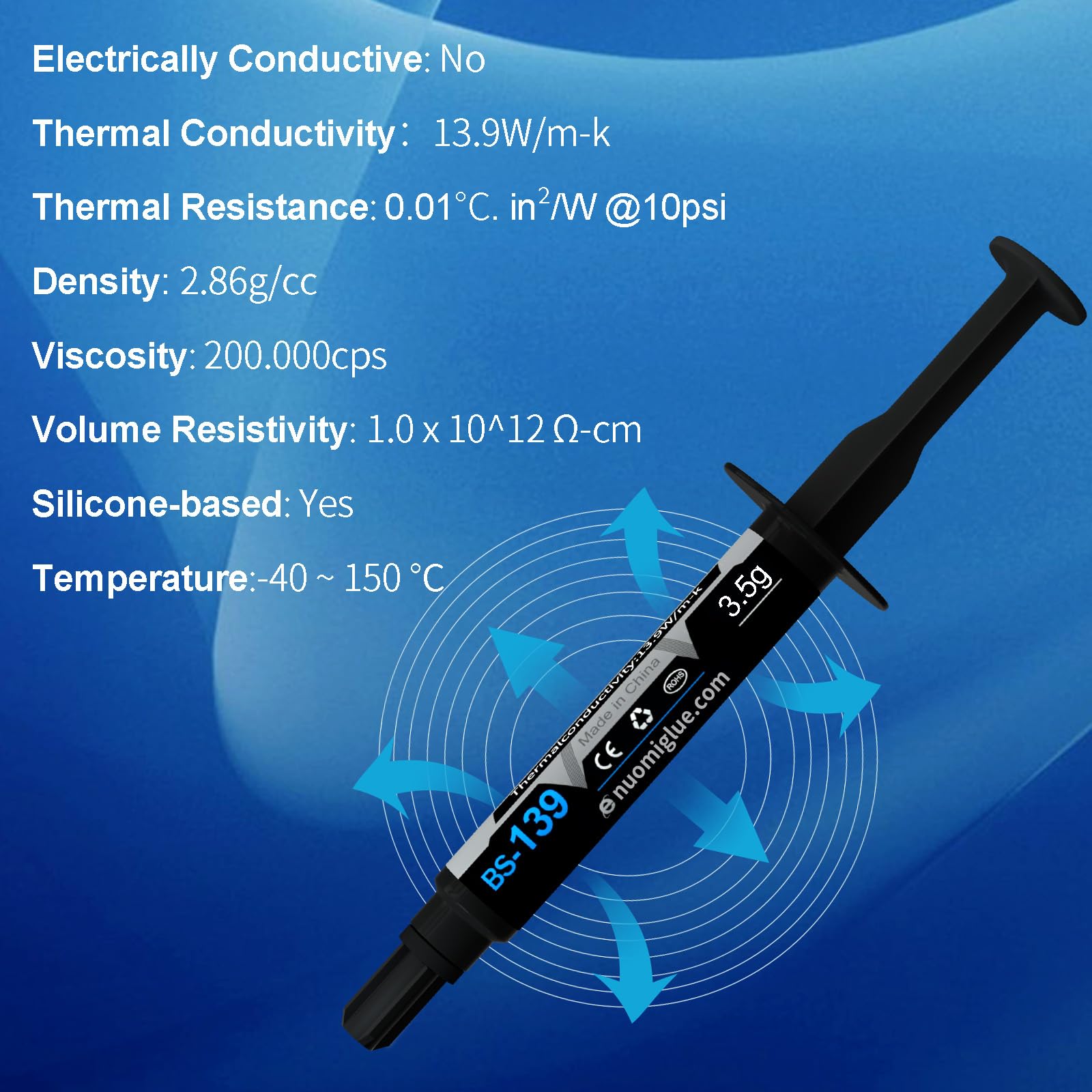 BSFF Pasta Termica, 3.5g con Kit CPU Pasta Termica Composto dissipatore di Calore per IC/processore/CPU/Tutti i raffreddatori, a Base di Carbonio ad Alte Prestazioni