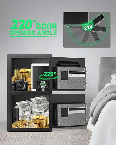 Miniatura 3 de Caja fuerte de seguridad digital impermeable de 5.0 pies cúbicos extra grande con ranura para depósito y caja de almacenamiento de metal con teclado