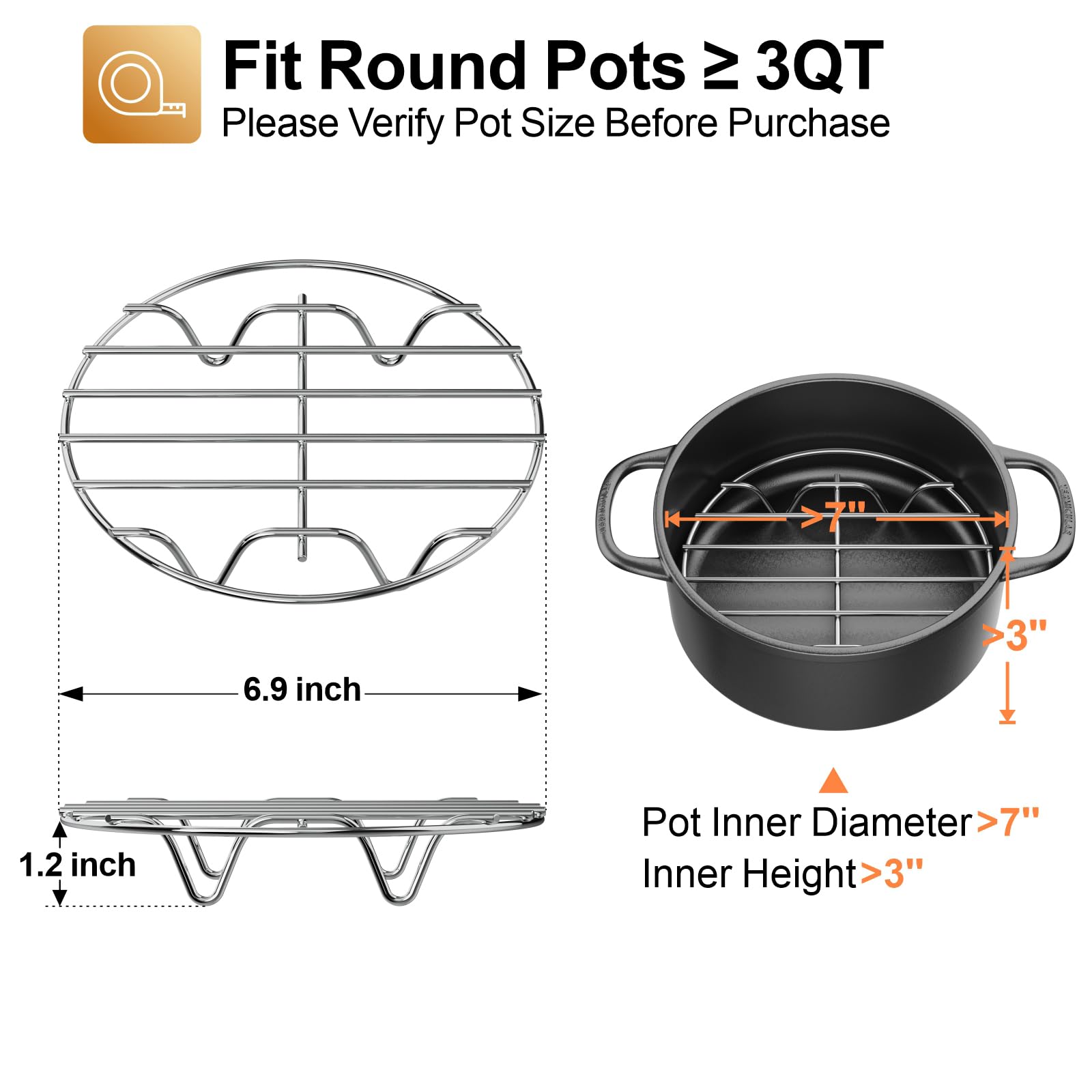 Instant Pot Steamer Rack - Stainless Steel -2
