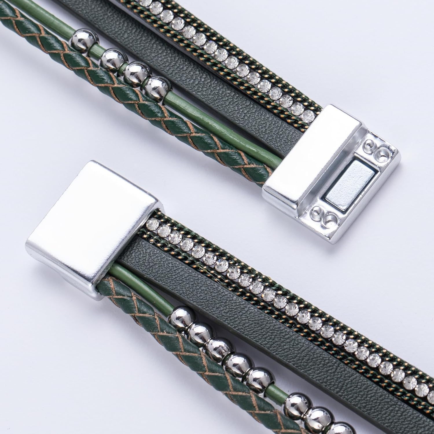 FANCY SHINY Boho Leather Wrap Bracelet Stackable Infinity Chunky Cuff Bracelets Western Hippie Outfits Jewelry Valentine Gifts for Women - Image 5