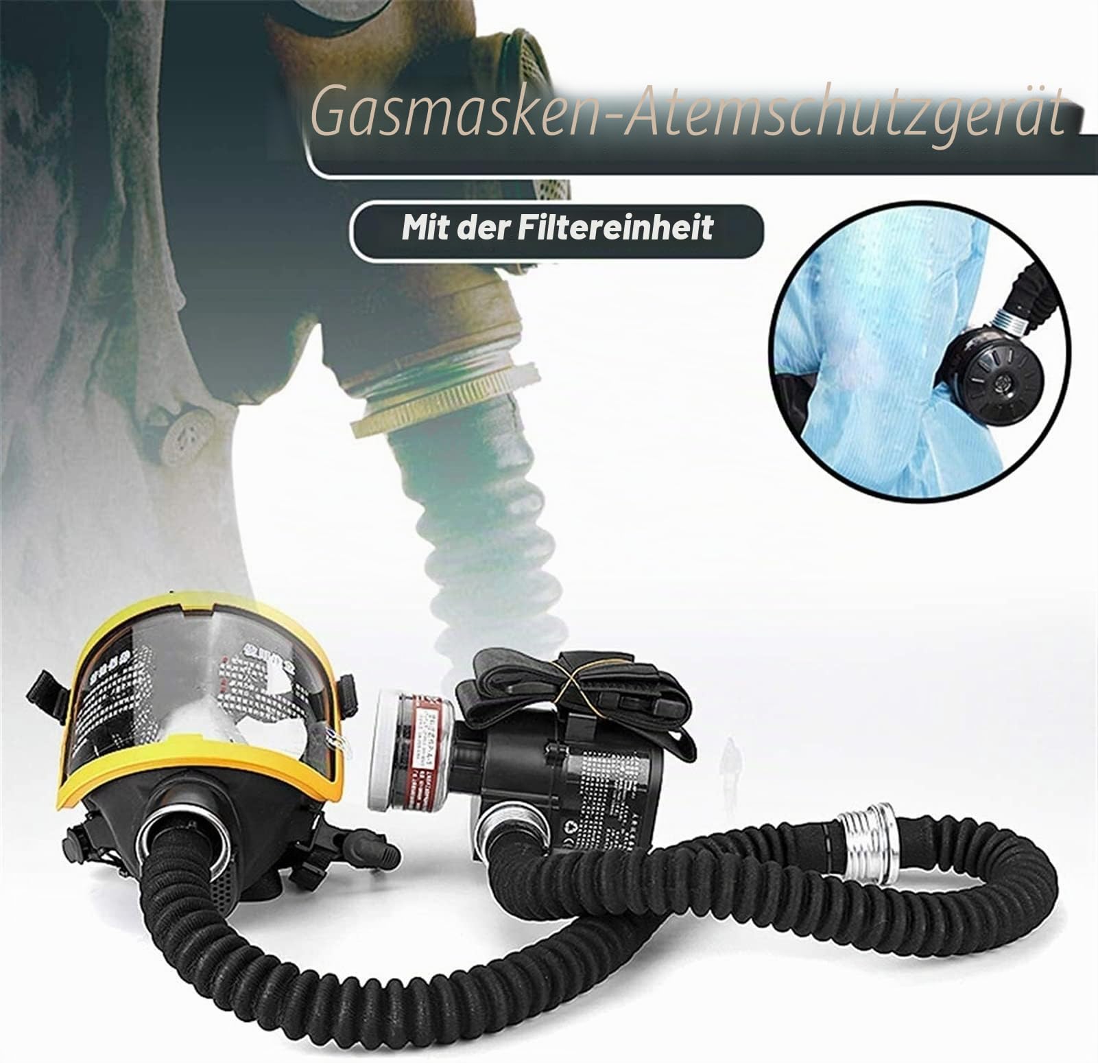 Luftzufuhr-Atemschutzmaske – elektrischer Vollgesichtsfilter mit konstantem Durchfluss für Sicherheit bei Sandstrahlen, Splitt und Laborarbeiten