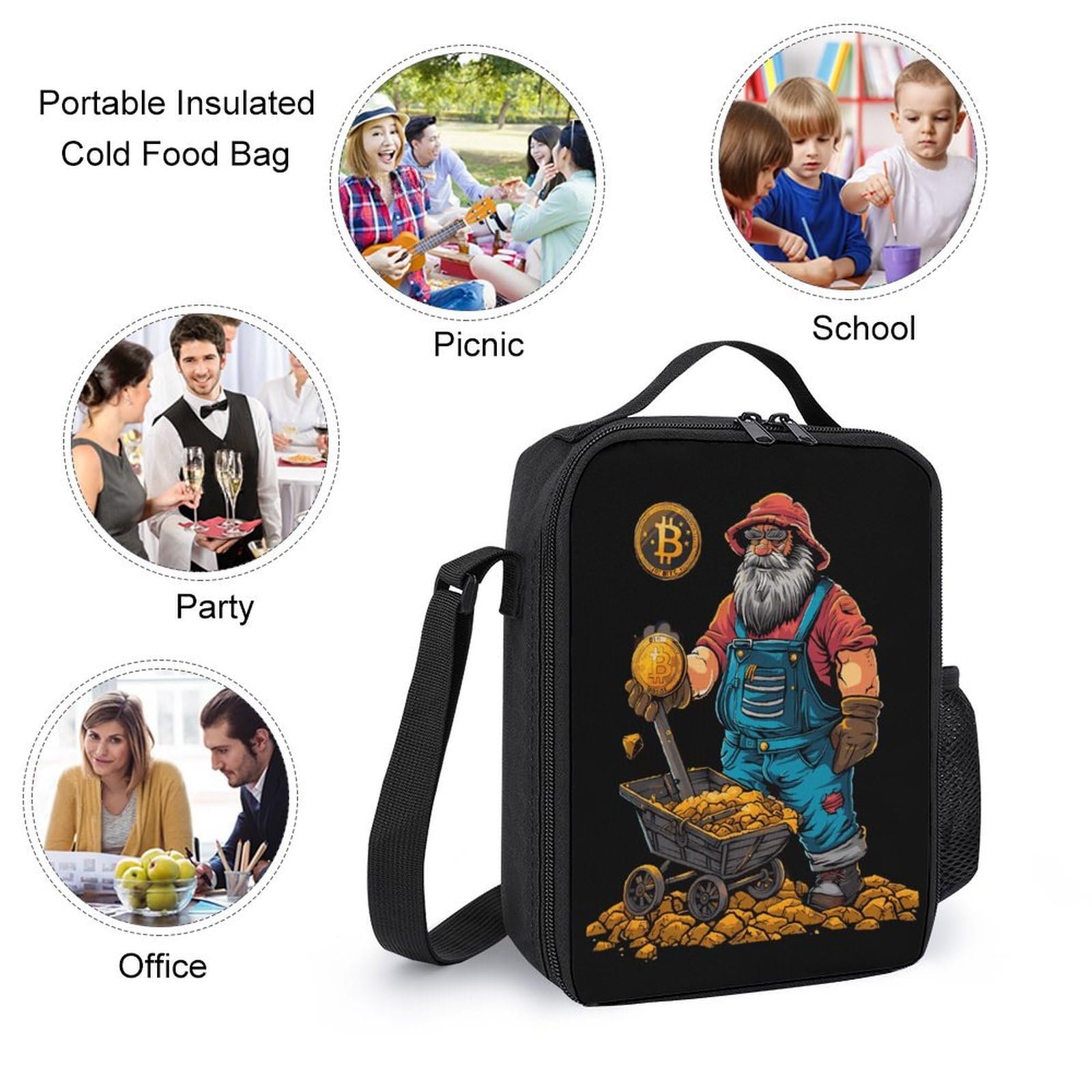 Bitcoin Miner Insulated Lunch Bag Portable Tote Bag Reusable Lunch Box  Funny Cooler Container for Office Work Picnic : Amazon.ca: Home