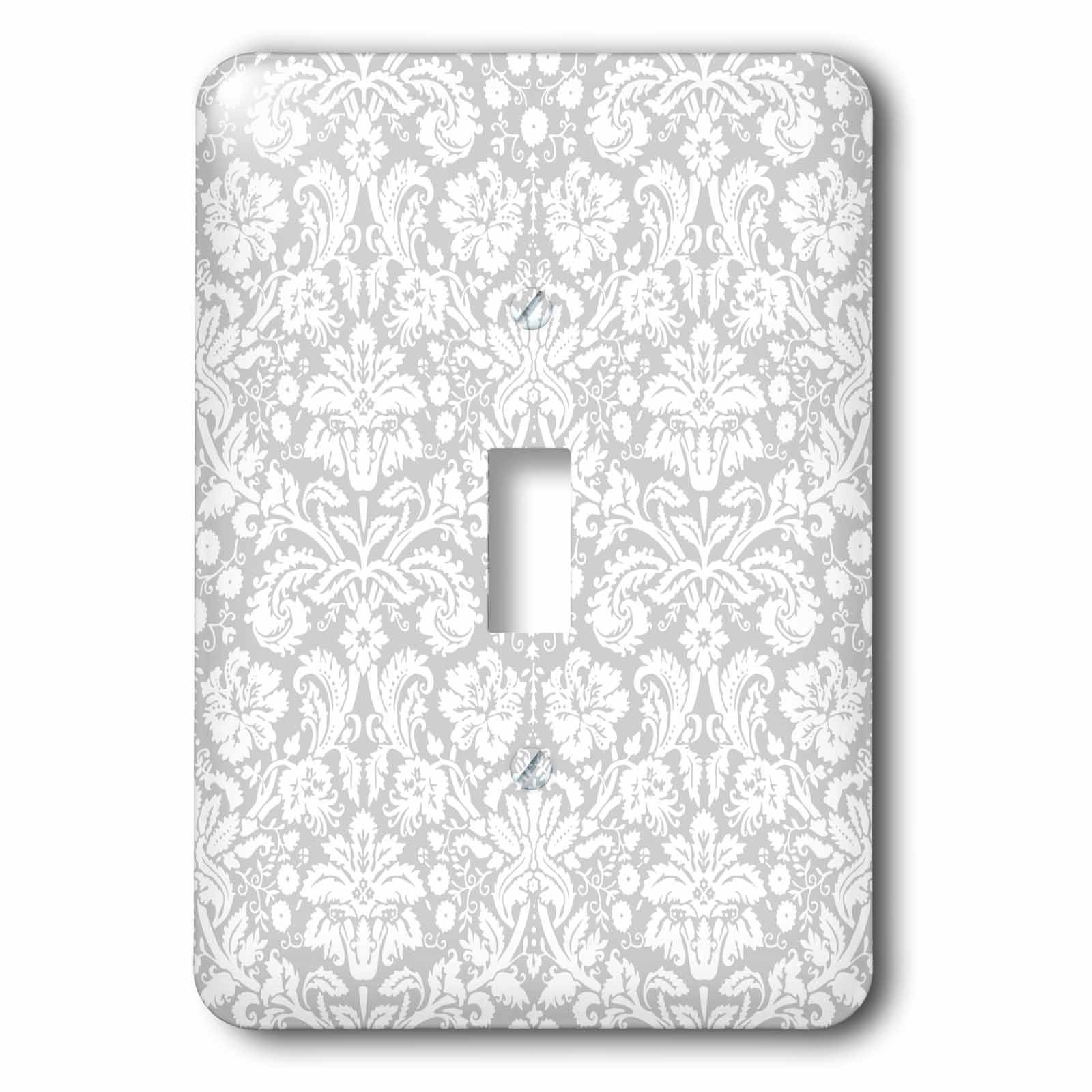 Interrupteur à bascule damassé argent et blanc chic 3drose LSP 151416