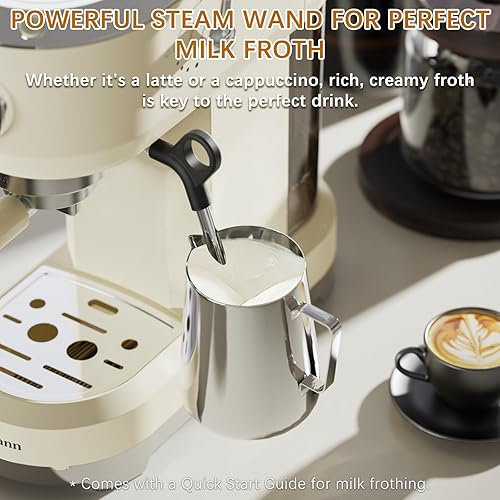 Miniatura 4 de Máquina de café expreso de 20 bares, máquina de café con leche y capuchino con espumador de leche al vapor, calentamiento rápido, cafetera de