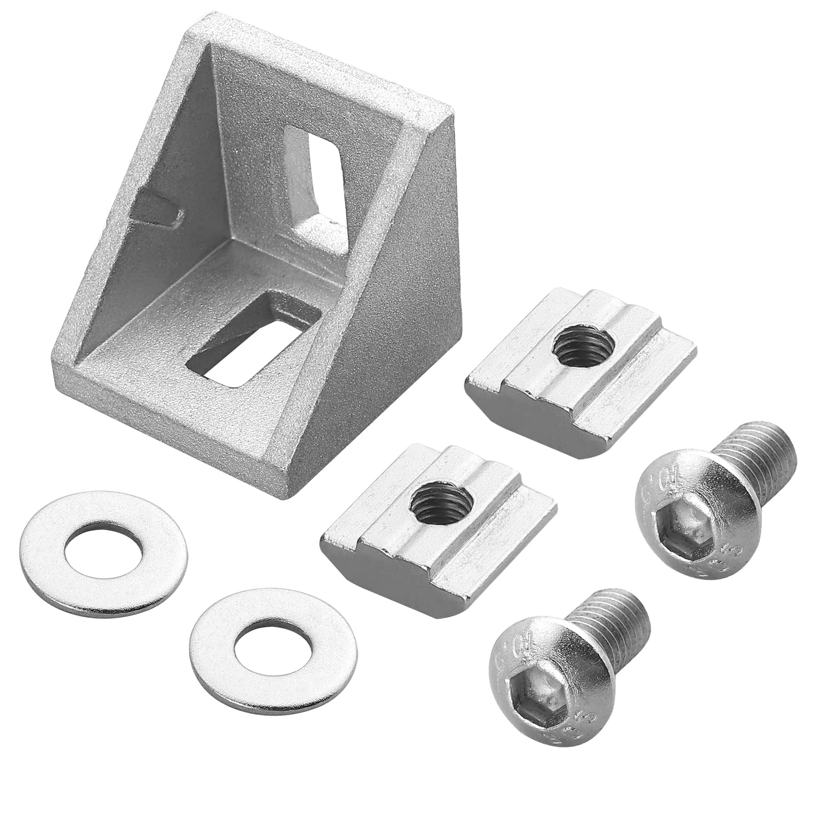 EYPINS 10 szt. wsporników kątowych, 90 stopni, złącze narożne, śruba z nakrętką T, 3030, aluminiowy profil do wytłaczania, wsporniki kątowe L do projektów DIY (z pokrywą)