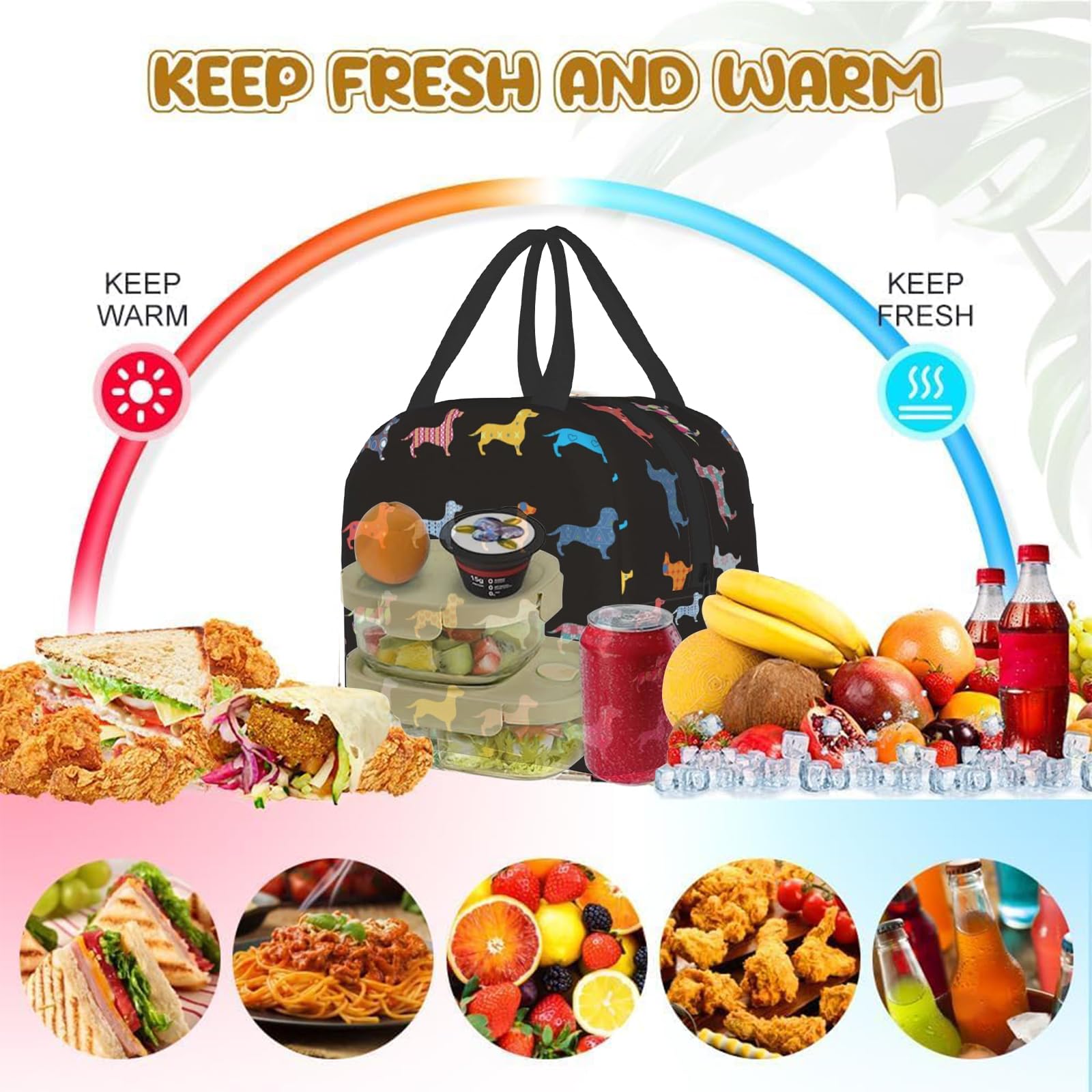 Borsa Termica A Forma Di Bassotto - Impermeabile E A Prova Di Perdite, Per Pranzo, Scuola, Lavoro, Picnic (Rosa) Borsa Scuola E Lavoro Divertente