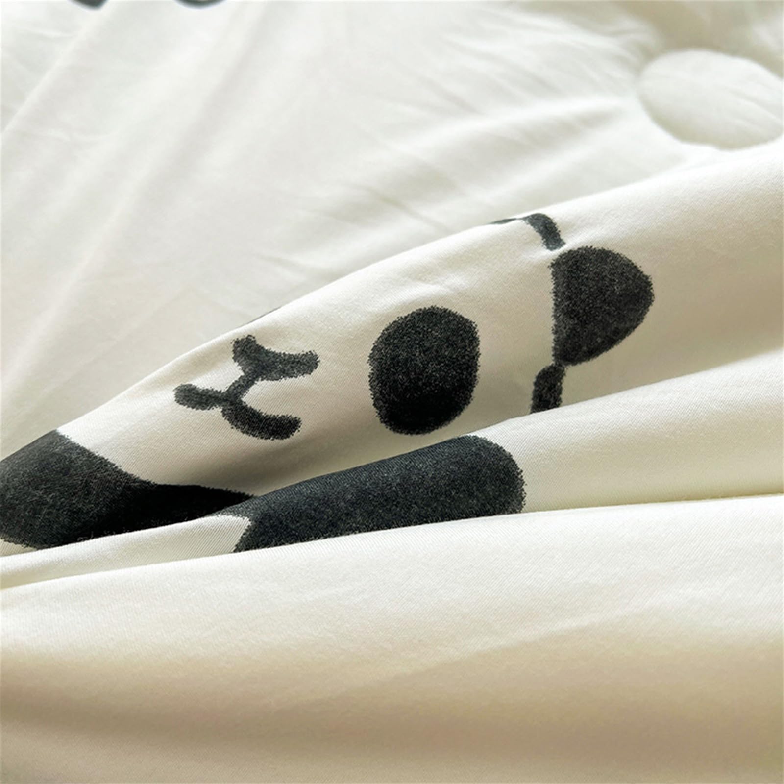 Odot Trapunta Piumino Estivo Reversibile, 4,5 Tog Trapuntino Copriletto Leggera Primaverile Coperta Trapuntatura Morbido per Letto Matrimoniale Una Piazza e Mezza (Panda nero carino,200 * 230cm)