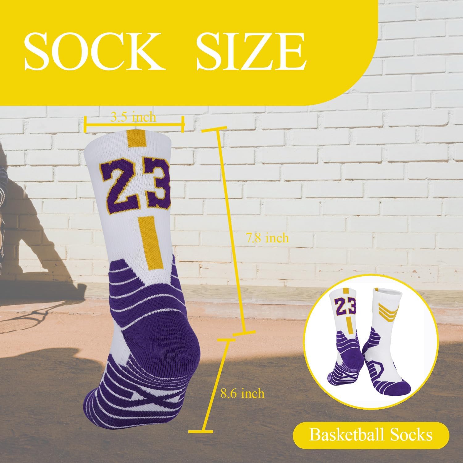 Basketball Socks 3 Pairs, Athletic Socks with 3D Ankle Protection , Compression Cushion Sport Socks for Men & - Image 3