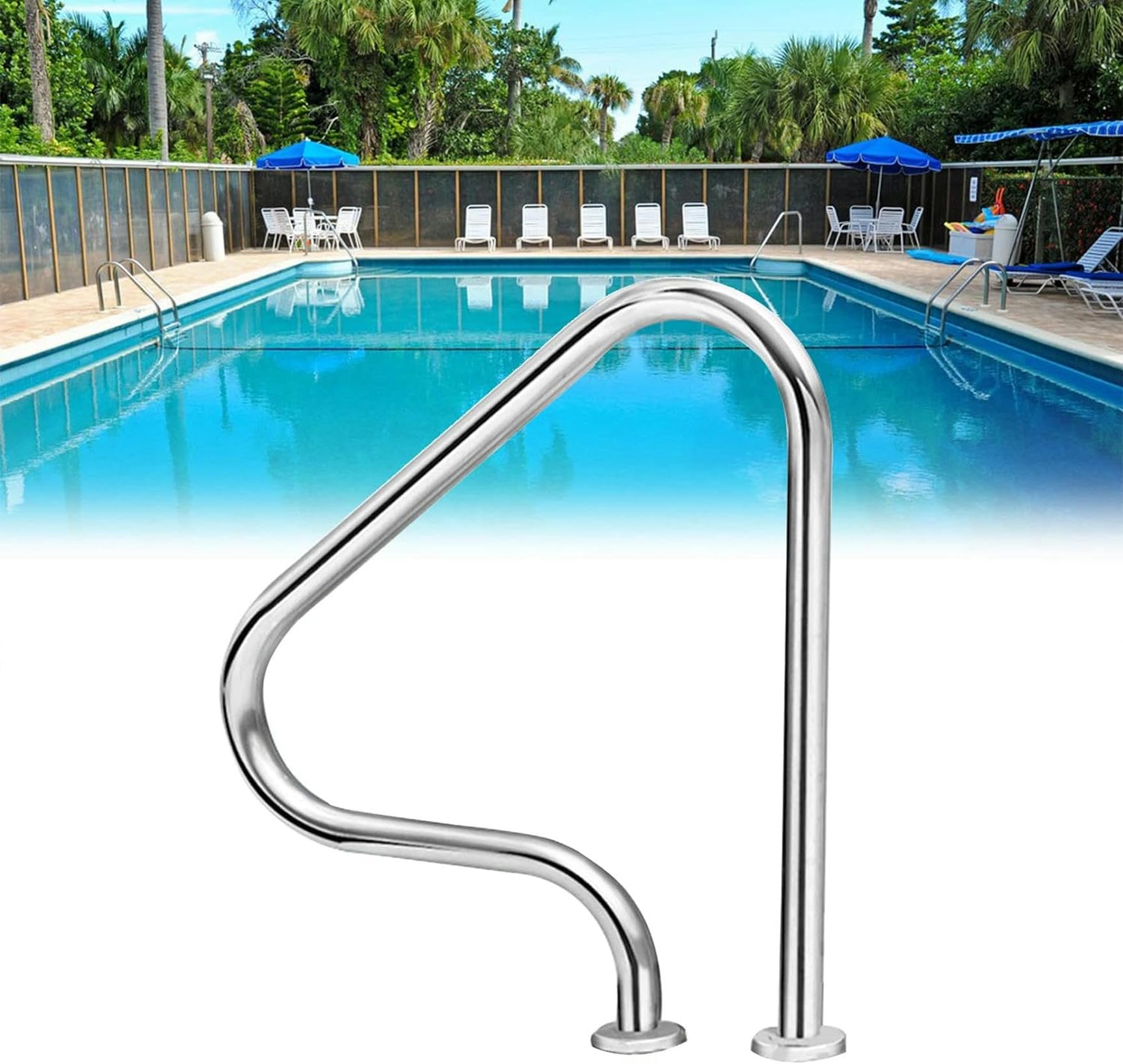 Main courante de piscine en acier inoxydable pour rampe d'escalier