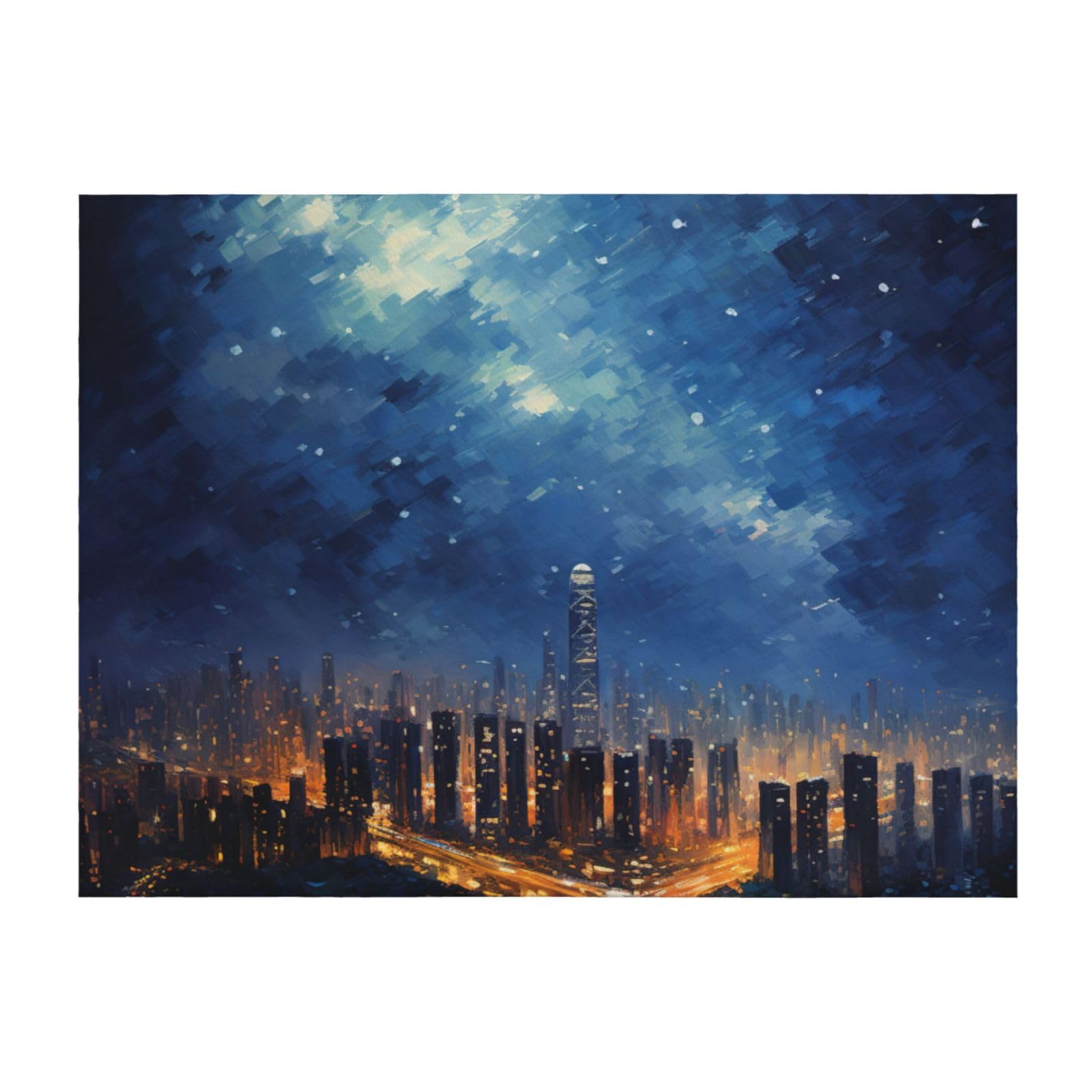 Couverture légère scène de nuit pour lit et canapé toutes saisons