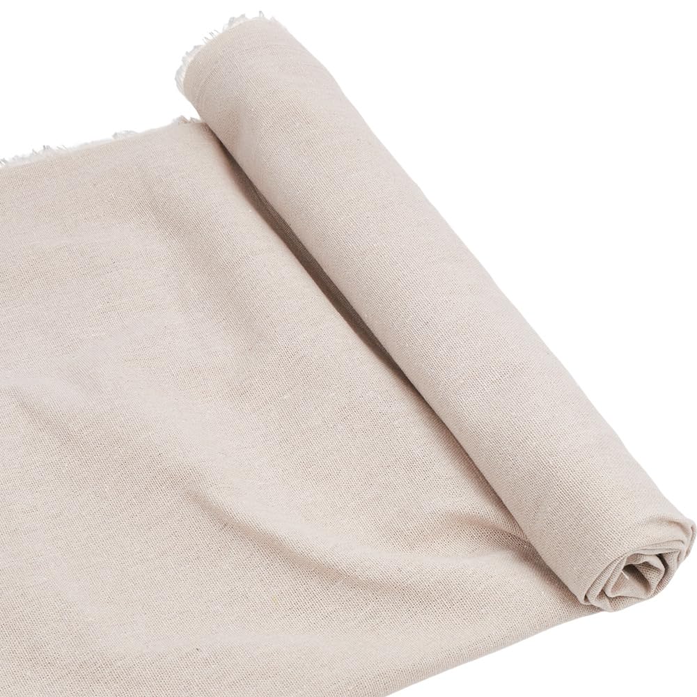 CABODYALS 1.6M Gray Quilting Fabric Linen Canvas Fabric Cotton Linen Blend Fabric by The Yard Square Jute Pure Color Fabric Embroideried Cloth for Sewing Making Gift Packaging DIY Crafts Supply