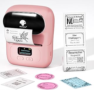 Phomemo M110 Label Printer Machine, Bluetooth Wireless Thermal Label Printer with Rechargeable Battery, Handheld Printer Sticker Maker Barcode Printer,Label Maker Machine Compatible for Android &IOS