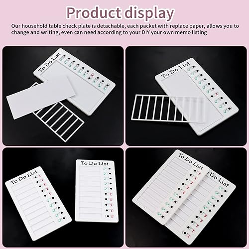 Miniatura 3 de Rcybeo Tabla de lista de verificación de 5 piezas por hacer, tabla de lista de verificación de tabla de tareas, tabla de planificación diaria,