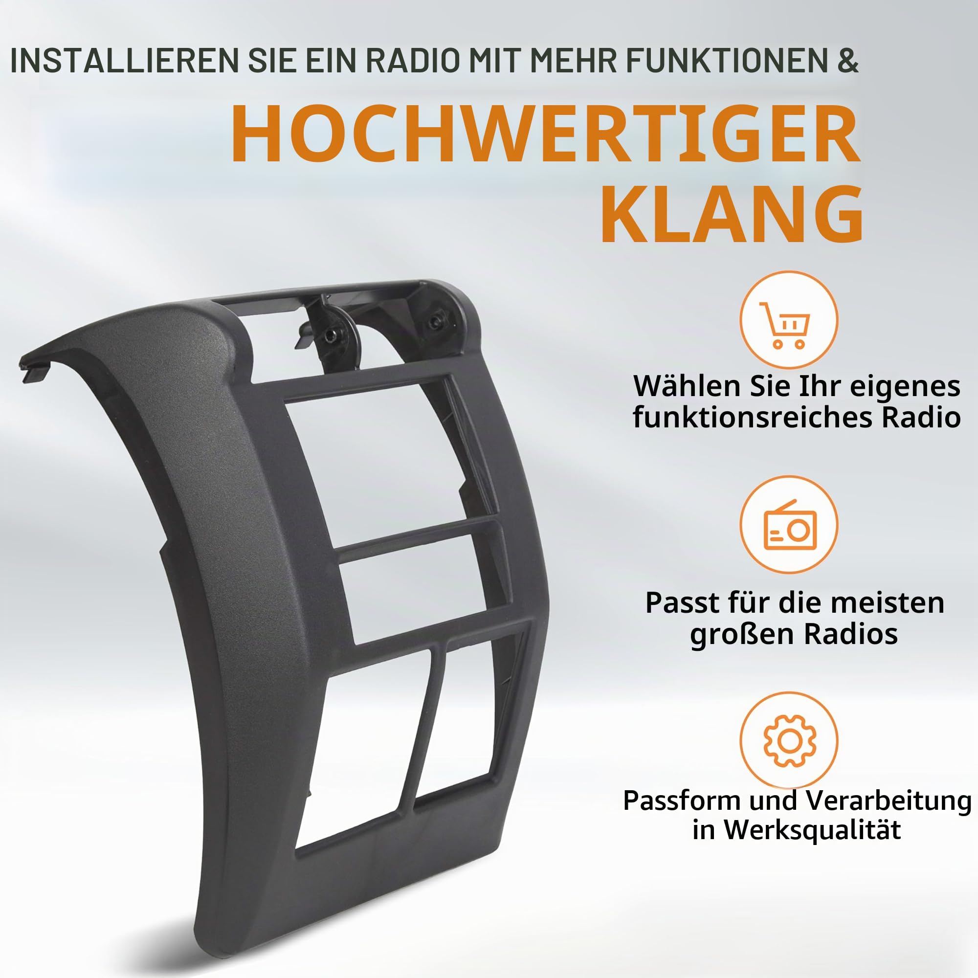 HECASA Doppel-DIN-Armaturenbrett-Radioblende, kompatibel mit Jeep Wrangler TJ Radio Stereo Armaturenbrett-Blende, Mittelverkleidung