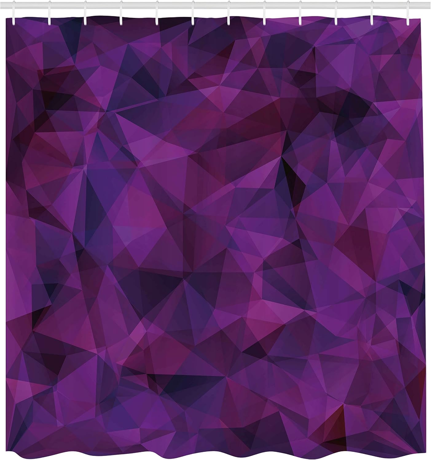 Ambesonne Indigo Shower Curtain, Broken Glass Inspired Geometric Triangle Abstract Shapes, Cloth Fabric Bathroom Decor Set with Hooks, 69" W x 70" L, Eggplant Burgundy