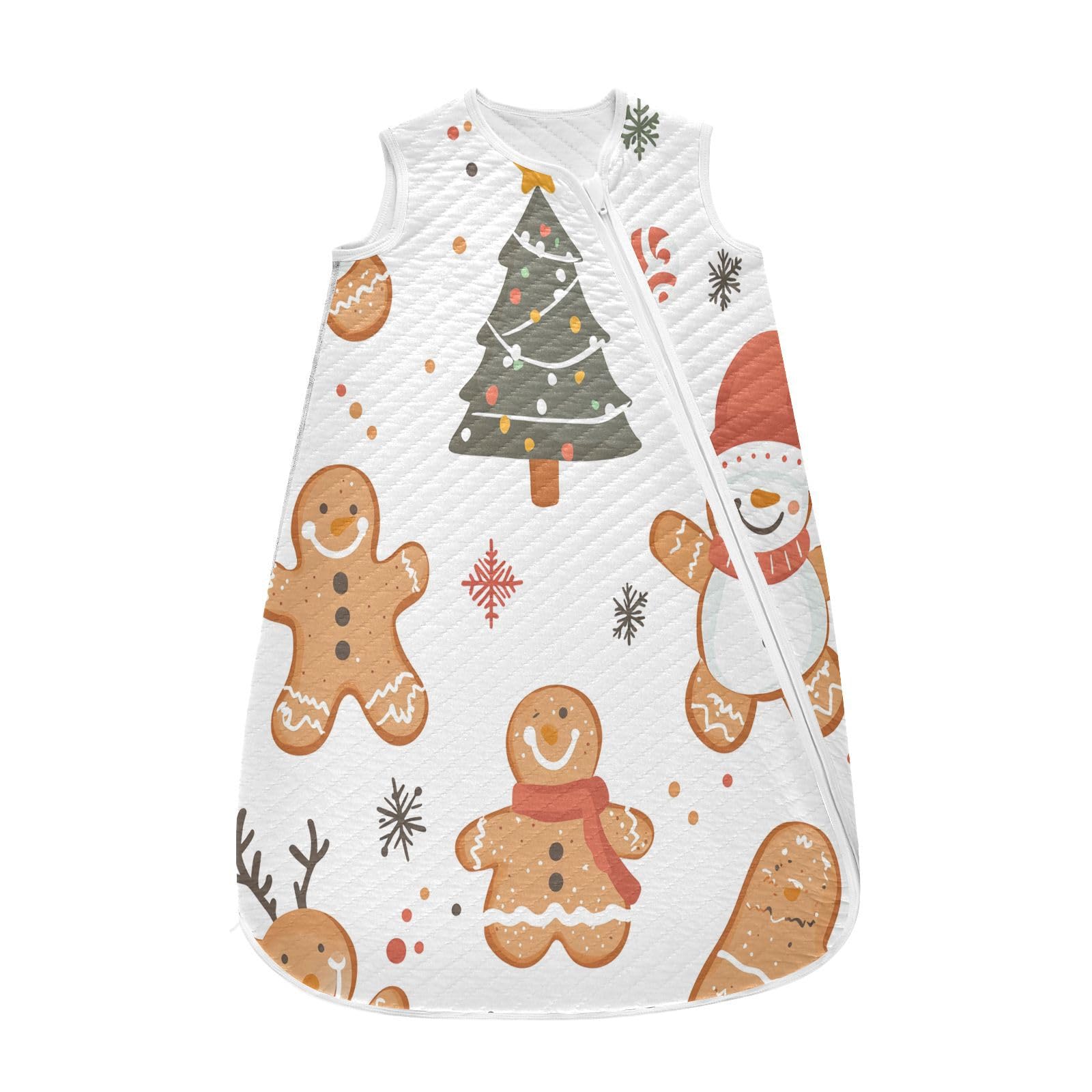 Kigai Christmas Gingerbread Baby Sleep Sack Wearable Blanket Sleeping Bag 2-Way Zipper Soft Swaddle Transition Sack