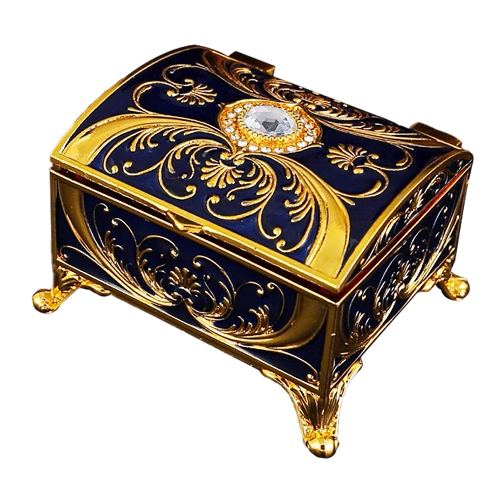 TQUXNGA Sturdy Alloy Enameled Storage Box Featuring Floral Designs and Old Jewelry Storage