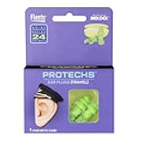 Protechs Reusable Ear Plugs For Travel, Switch Filter Allows For Open And Close Mode, Reduces Pressure, 1 Pair With Case, Easy Use Soft Foam Comfort Fit, NRR 24, Green, Made In The USA