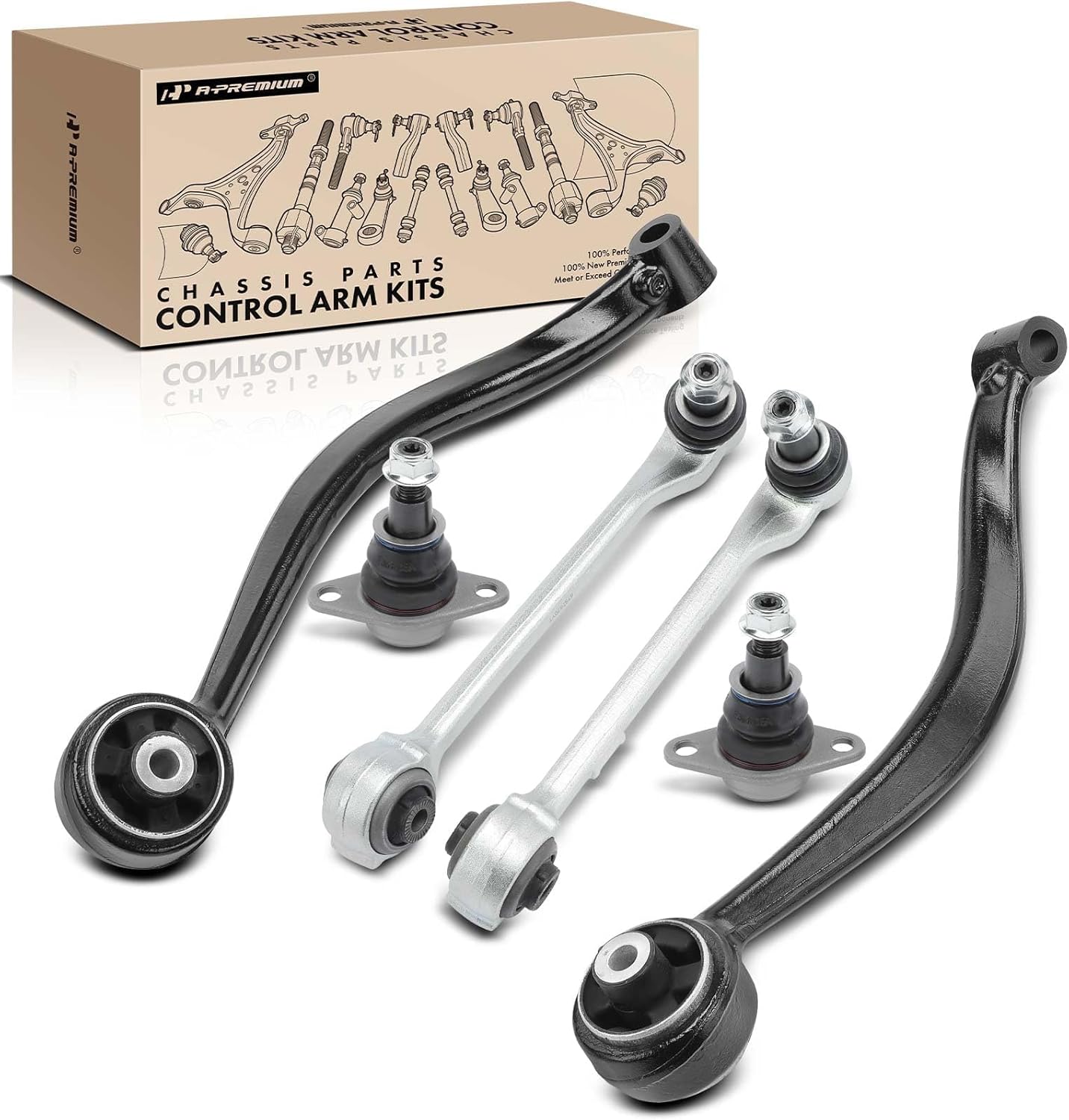 A-Premium Set of 6, Front Upper Lower Control Arm, Lower Ball Joint, Compatible with BMW X3 2011-2017, X4 2015-2018