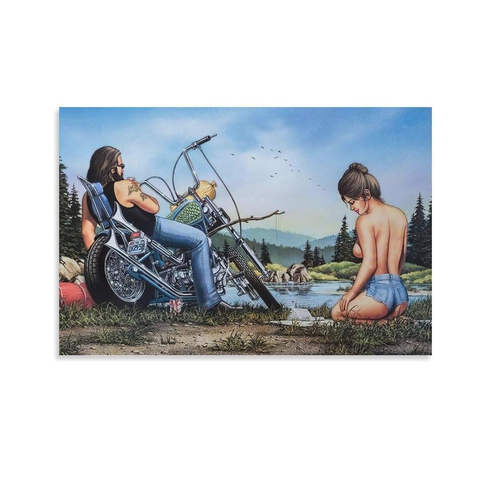 Amazon.com: Artist David Mann Motorcycle Art Painting Poster