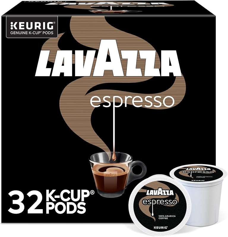 Lavazza Espresso, Single-Serve Keurig K-Cup Pods, Medium Roast Coffee, 32-Count Box
