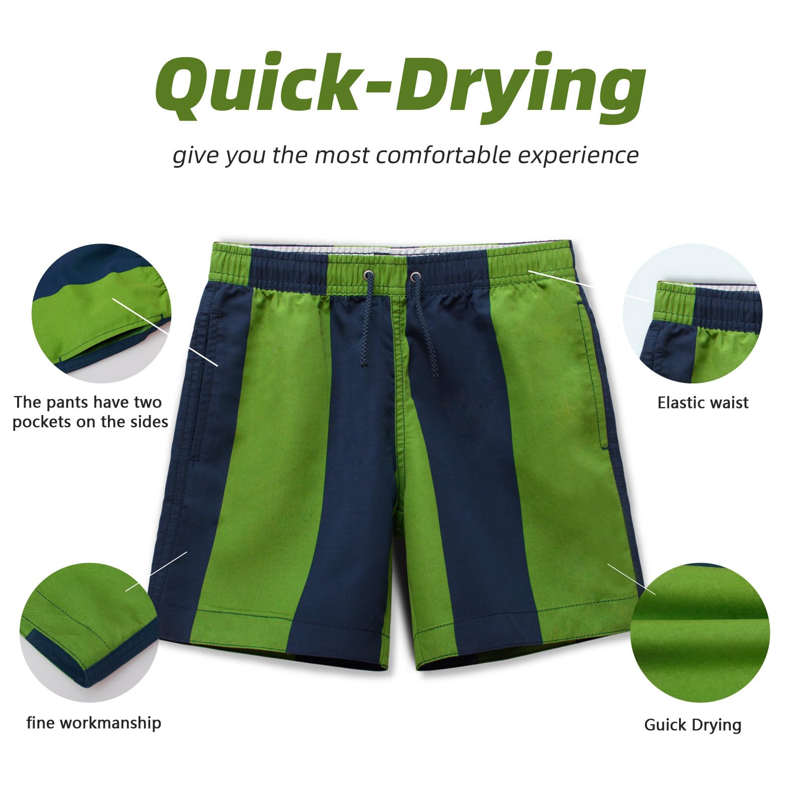 MEILONGER Pantalones Cortos para niñas y niños bañadores Pantalones Cortos para Playa Pantalones Cortos para niños bañadores Ligeros y Casuales sin Revestimiento