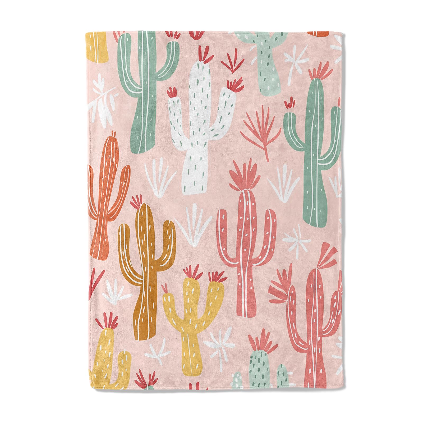 Cozy Cactus Plush Flannel Throw Blanket Soft & Warm, Comfy Lightweight, Anti-Pilling, Perfect for Couch or Travel, Lovely Bedroom Decor, Ideal for