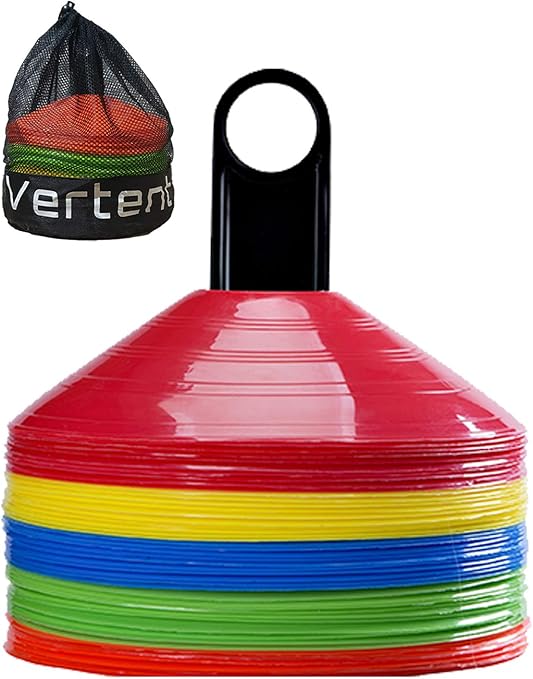 Vertent Football Cones (Set of 50) Agility Football Cones with Carry