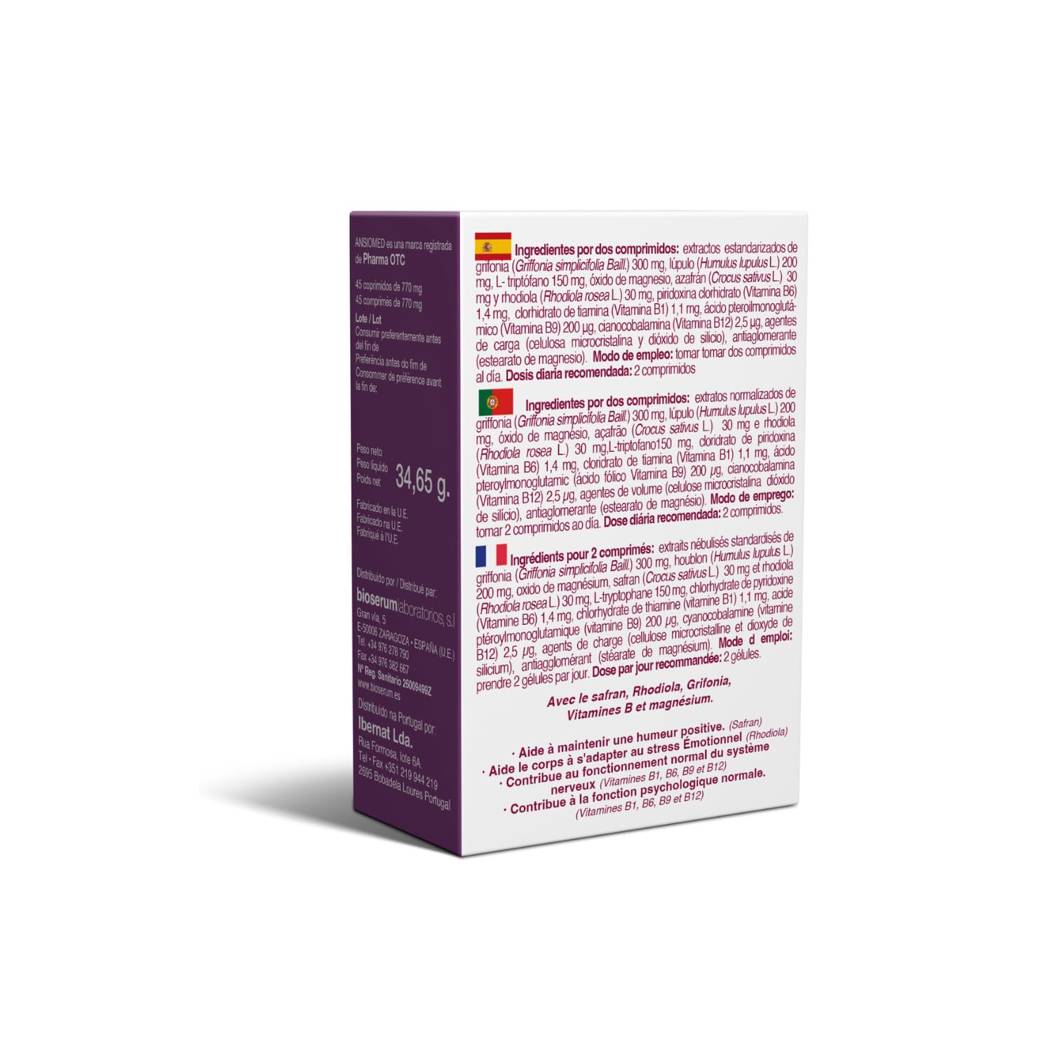 Pack Especial Ansiomed Día y Noche - Ansiomed Mente Positiva + Noche- Ayuda a un Estado de Ánimo Positivo en Momentos de Estrés y Contribuye a la Relajación Óptima