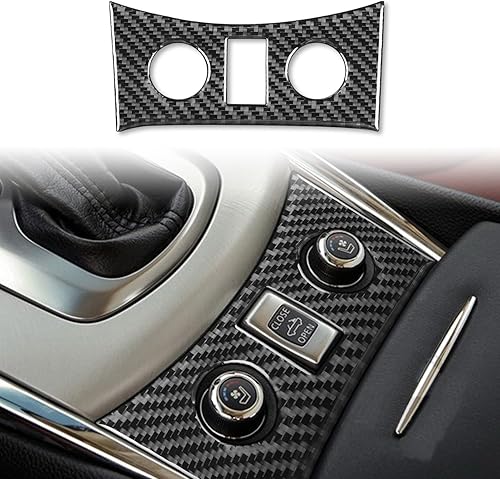 Cubierta de botón de calefacción para asiento de consola central, calcomanía de fibra de carbono para Infiniti G37 2008-2013 G35 2007-08 G25 2011