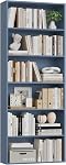 FOTOSOK 6-Tier Bibliothèque ouverte et bibliothèque, étagères de rangement pour affichage libre Grande bibliothèque pour chambre à coucher, salon et bureau, blanc
