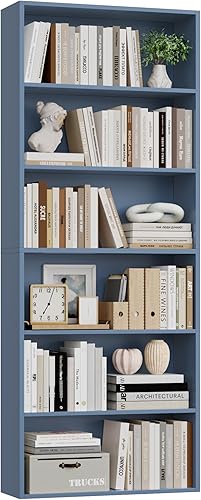 Miniatura 9 de FOTOSOK - Estantería abierta de 6 niveles y estantería para libros, estanterías de almacenamiento independientes de gran altura para dormitorio