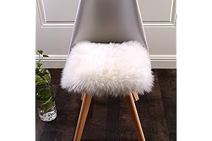 Softlife 1.6 x 1.6 ft White Super Soft Faux Fur Seat Cushion...
