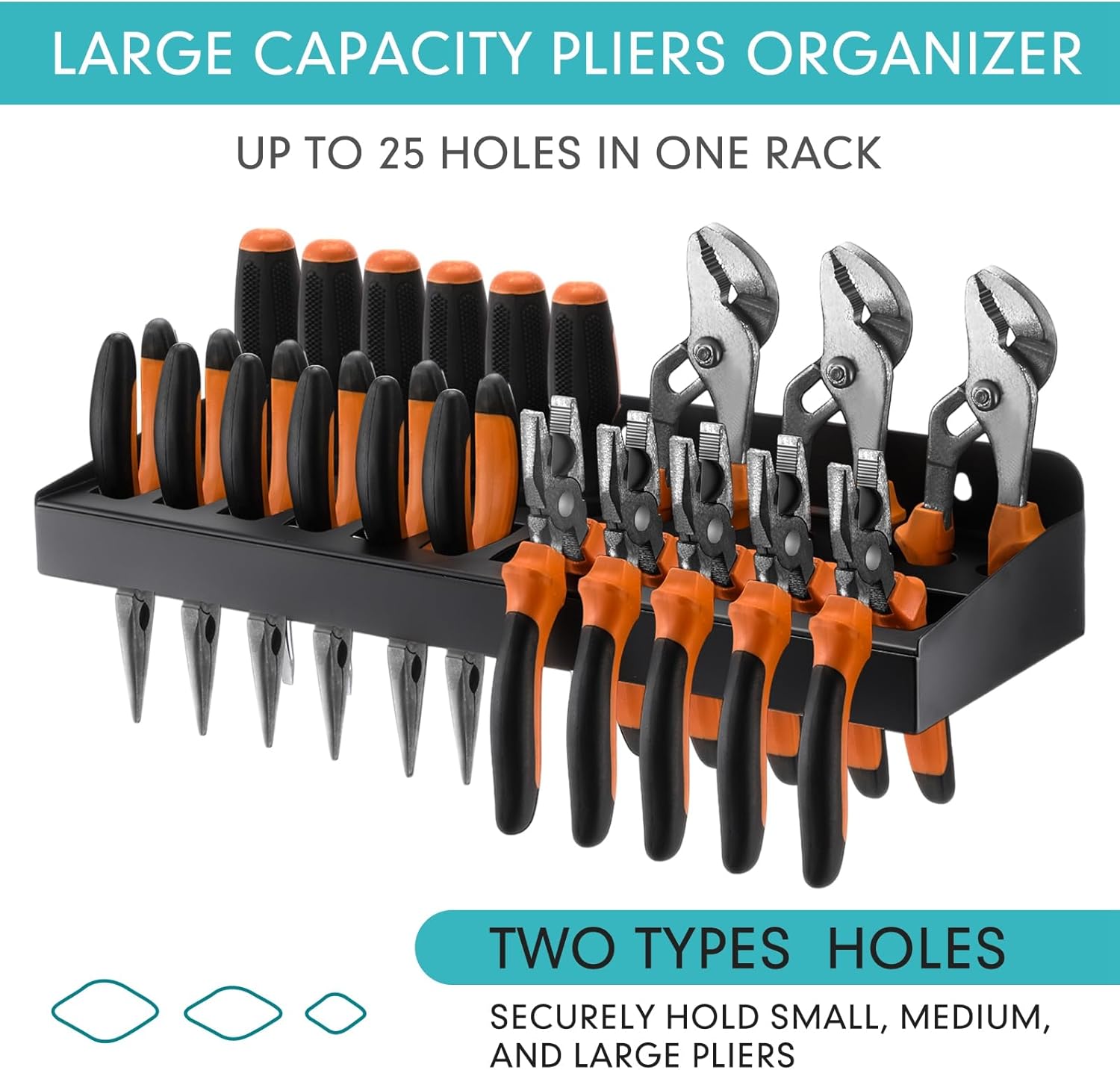 Pliers Holder Wall Mount Plier Storage Rack Heavy Duty Small Tool Organizer for Garage Workshop, Garage Wall Mount (Plier)