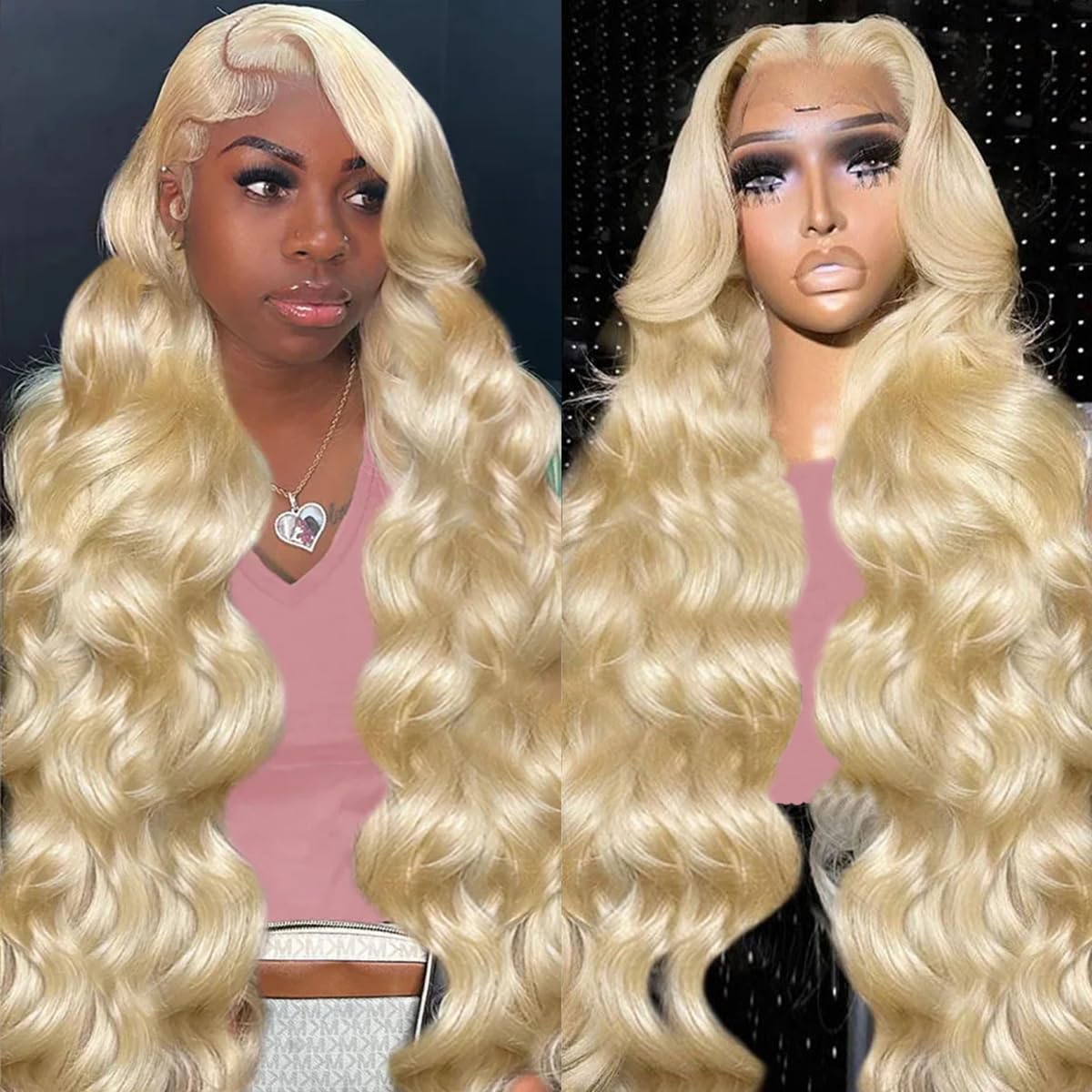13x6 613 Lace Front Wig Human Hair 200% Density Blonde Wig Human Hair Body Wave HD Lace Frontal Wigs for Women Pre Plucked Blonde Human Hair Wig 30 Inch