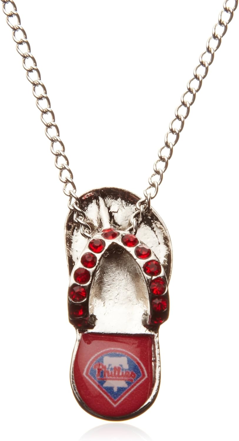 MLB Philadelphia Phillies Crystal Flip Flop Necklace