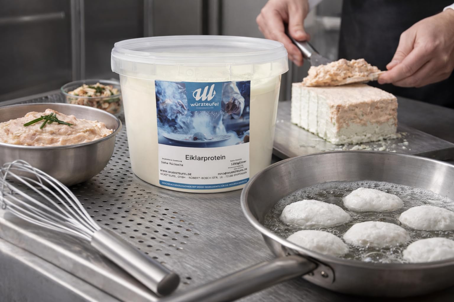 Eiprotein Pulver – 100% reines Hühner-Eiweiß - sprühgetrocknet - aus Bodenhaltung – Eiweißkonzentrat für Backen & Kochen – tierisches Protein – 1,25kg PE-Eimer