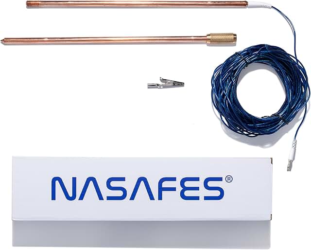 Grounding rod kit with wire and alligator clip for electric fences