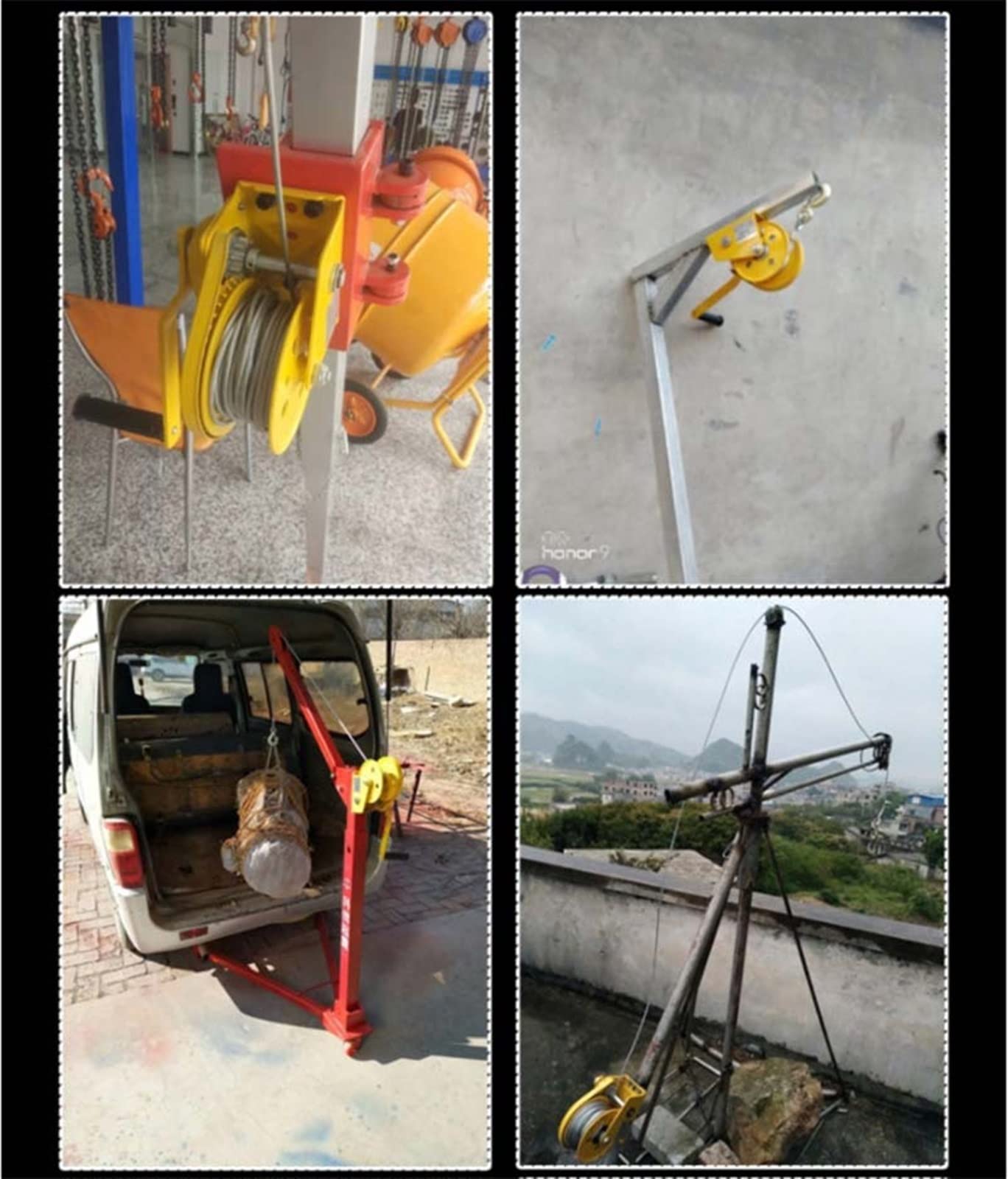 Verricello manuale autobloccante bidirezionale con freno automatico per traino e sollevamento portatili