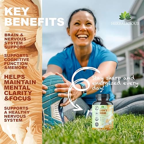 Miniatura 10 de Suplemento líquido de hongo de melena de león  Suplemento cerebral de extracto de hongo premium para enfoque de memoria, claridad y apoyo nervioso