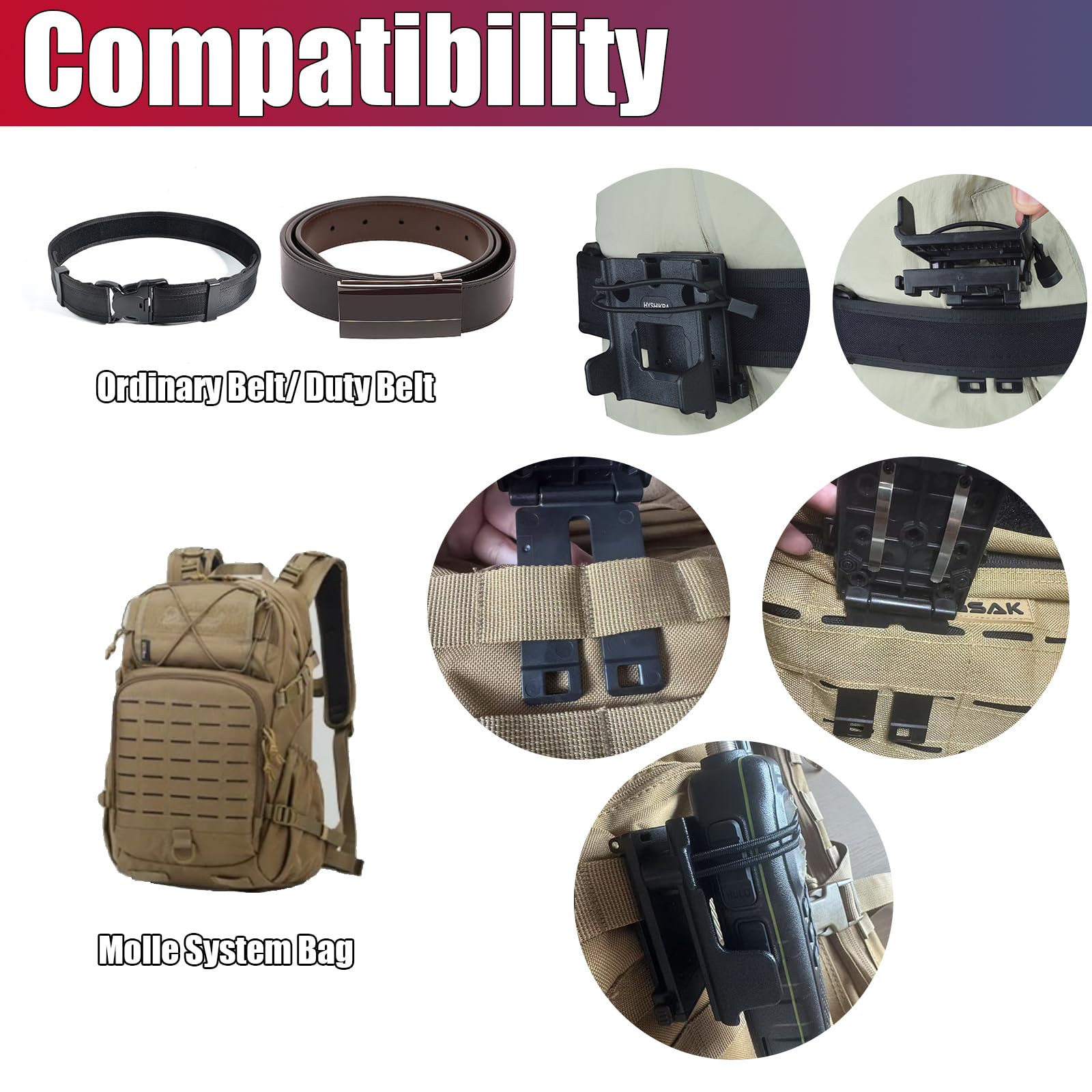 Clip universale da cintura fondina radio MOLLE supporto tattico per Baofeng Motorola Midland Kenwood Walkie-talkie