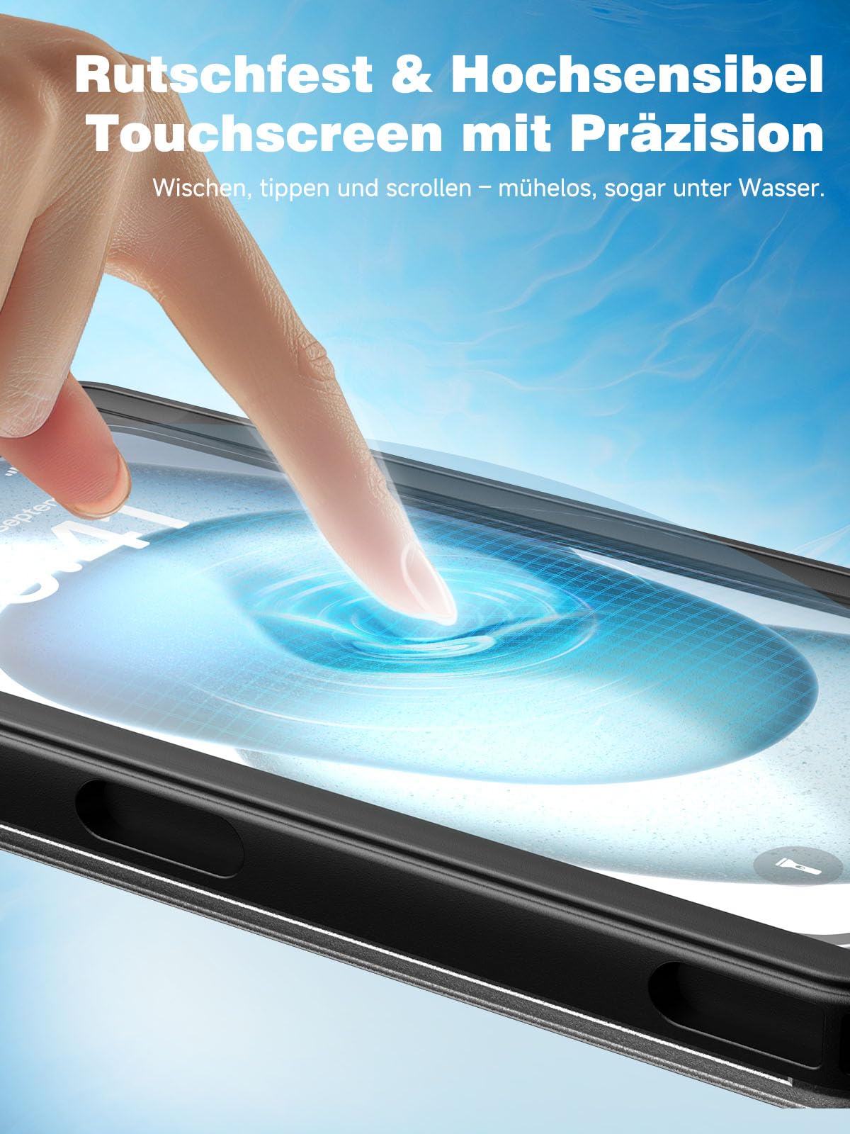 YIMONA wasserdichte Handyhülle,Upgraded IPX8 6,9 Zoll Unterwasser Handyhülle zum Schnorcheln Universal handyhülle wasserdicht,Unterwasserbildschirm berührbar,Full-HD Bildschirm (Schwarz)