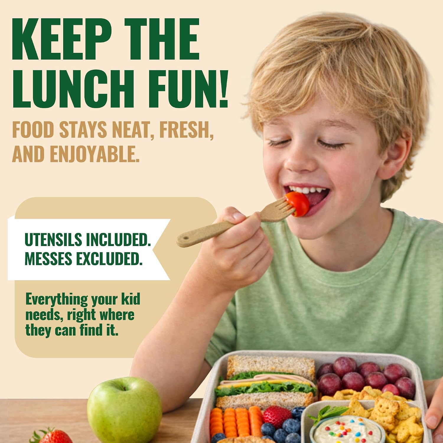 Greenlunch Bento Lunch Box Kids Compartment